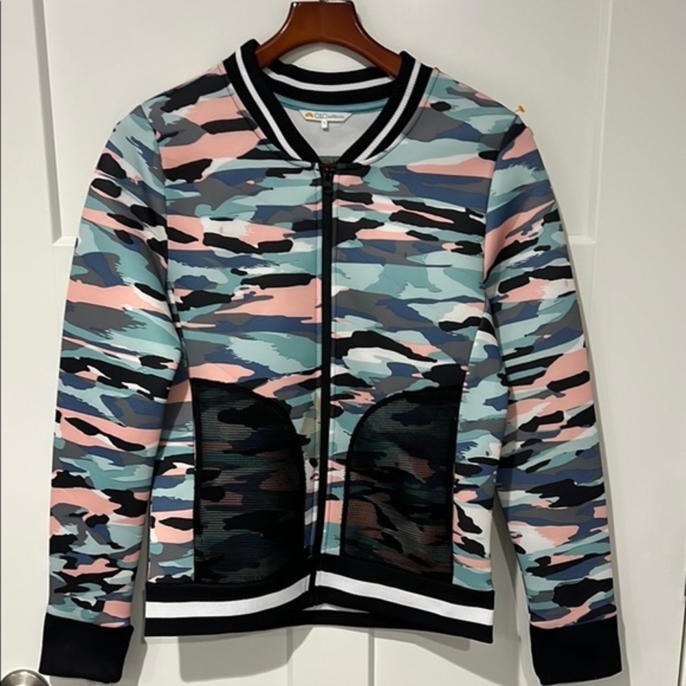 C&C California Camouflage Zip-Up Scuba Bomber Sz S